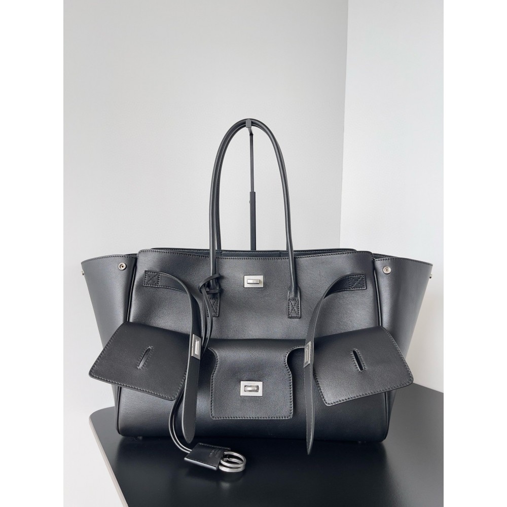 Balenciaga Bel Air Carry All Medium Bag in Noir Calfskin