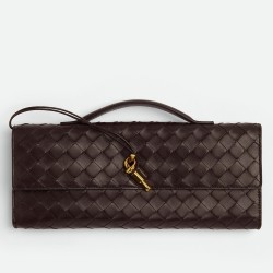 Bottega Veneta Andiamo Clutch with Handle in Fondant Intrecciato Lambskin TDBS2021