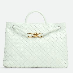 Bottega Veneta Andiamo Medium Bag In Glacier Intrecciato Lambskin TDBS2007