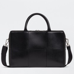 Bottega Veneta Arco Briefcase In Black Intreccio Calfskin TDBS2023