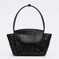 Bottega Veneta Arco Small Bag In Black Intrecciato Calfskin TDBS2027