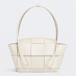 Bottega Veneta Arco Small Bag In White Intrecciato Calfskin TDBS2031