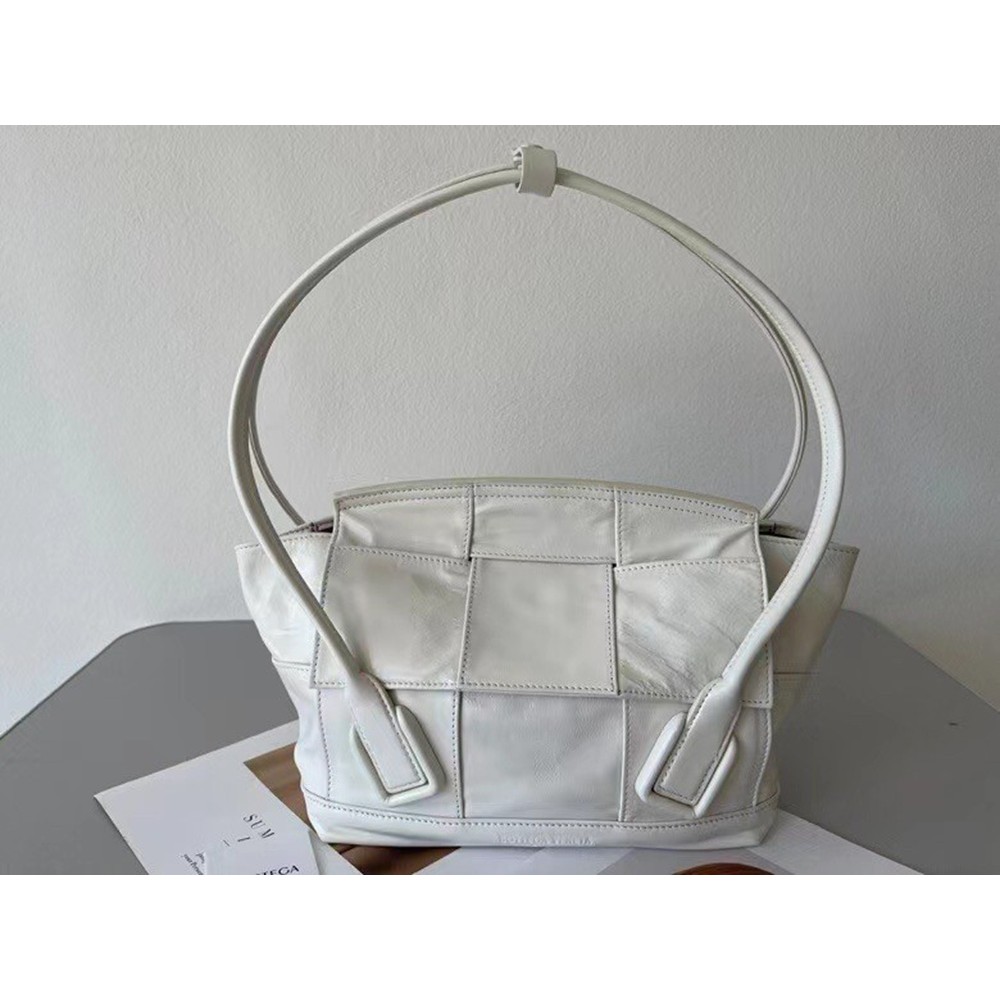 Bottega Veneta Arco Small Bag In White Intrecciato Leather TDBS2032