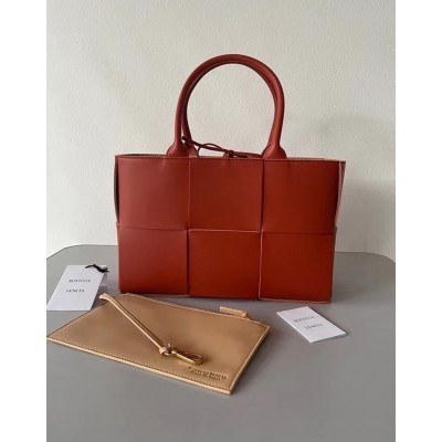 Bottega Veneta Arco Small Tote In Maple Intrecciato Lambskin TDBS2383