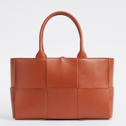 Bottega Veneta Arco Small Tote In Maple Intrecciato Lambskin TDBS2383