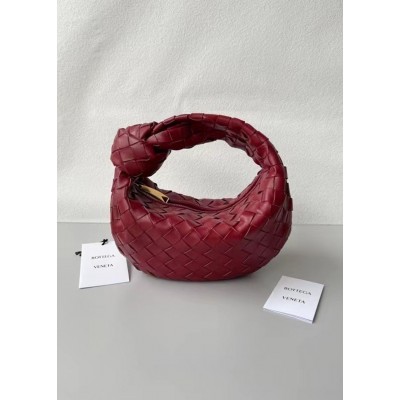 Bottega Veneta BV Jodie Mini Bag In Dark Red Intrecciato Lambskin TDBS2211