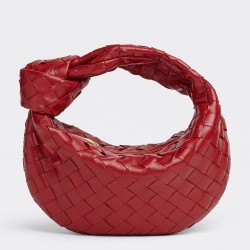 Bottega Veneta BV Jodie Mini Bag In Dark Red Intrecciato Lambskin TDBS2211