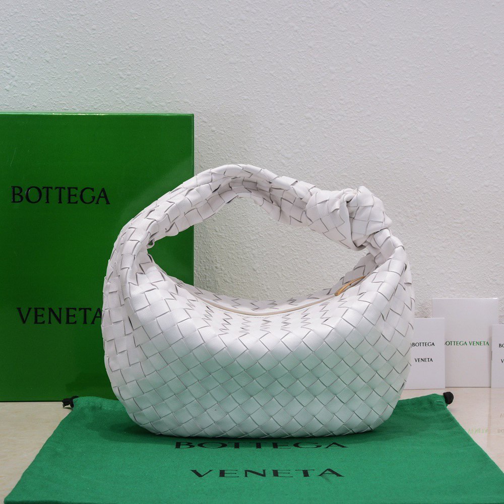 Bottega Veneta BV Jodie Teen Bag In White Intrecciato Leather TDBS2237