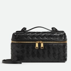 Bottega Veneta Bang Bang Vanity Case in Black Intrecciato Leather TDBS2070