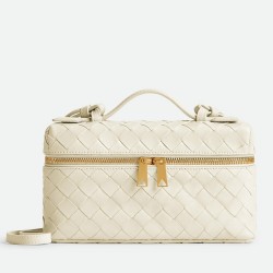 Bottega Veneta Bang Bang Vanity Case in Ivory Intrecciato Leather TDBS2074