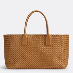 Bottega Veneta Cabat Medium Bag In Caramel Intrecciato Lambskin TDBS2045