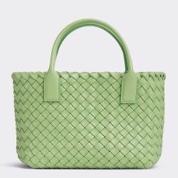 Bottega Veneta Cabat Mini Bag In Pistachio Intrecciato Lambskin TDBS2051