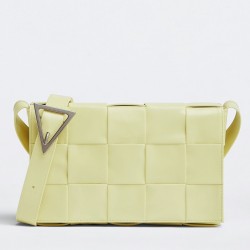 Bottega Veneta Cassett Bag In Lemon Wrinkled Calfskin TDBS2090