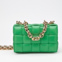 Bottega Veneta Chain Cassette Bag In Green Calfskin TDBS2169