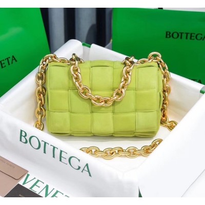 Bottega Veneta Chain Cassette Bag In Kiwi Suede TDBS2170