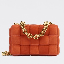 Bottega Veneta Chain Cassette Bag In Maple Suede TDBS2173