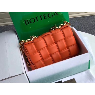 Bottega Veneta Chain Cassette Bag In Orange Calfskin TDBS2175