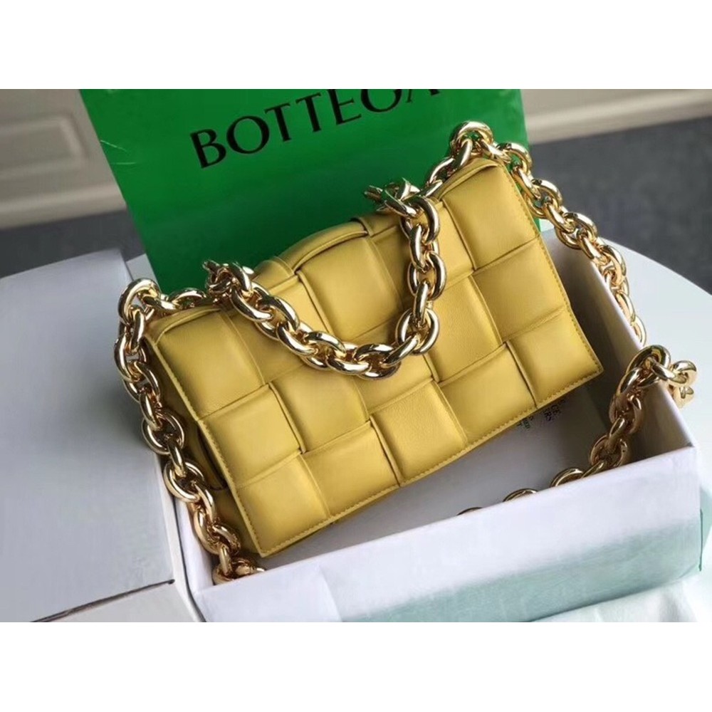 Bottega Veneta Chain Cassette Bag In Yellow Calfskin TDBS2181