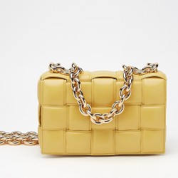 Bottega Veneta Chain Cassette Bag In Yellow Calfskin TDBS2181