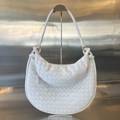 Bottega Veneta Gemelli Large Bag in White Intrecciato Lambskin TDBS2194