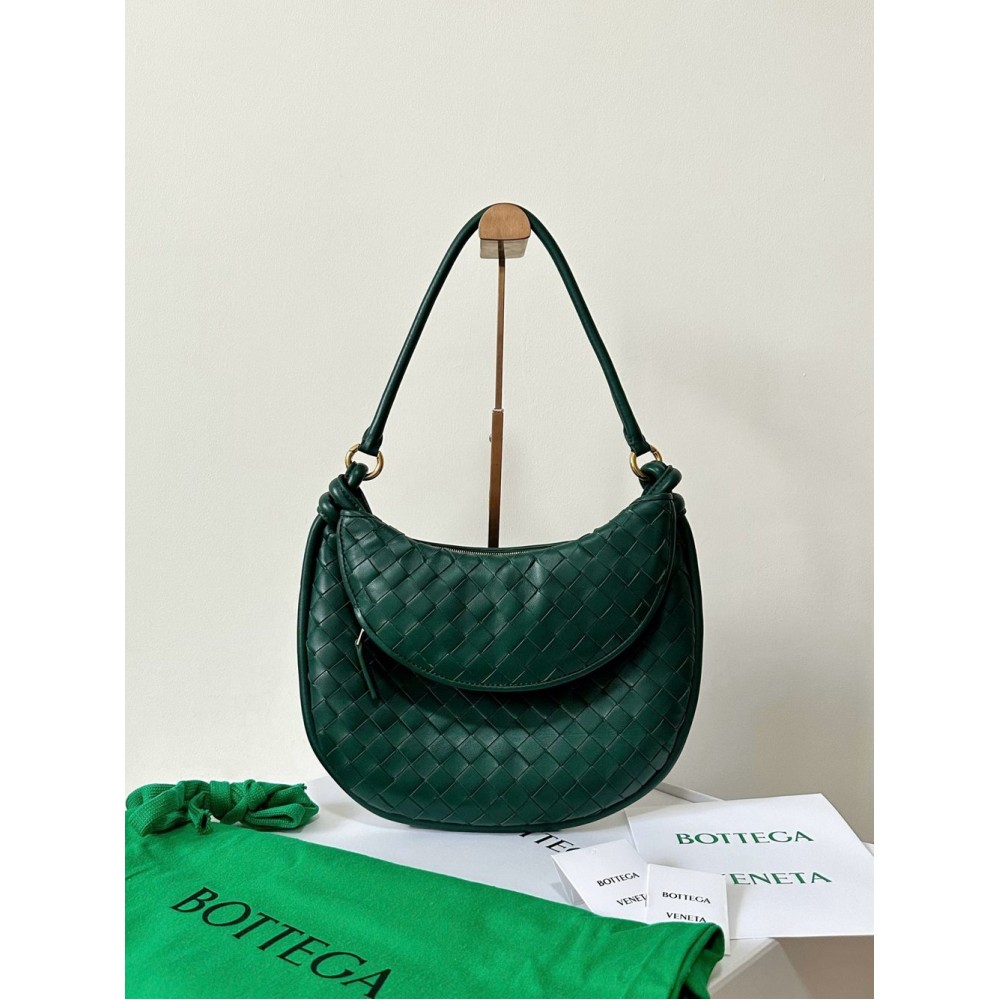 Bottega Veneta Gemelli Medium Bag in Emerald Green Intrecciato Lambskin TDBS2197