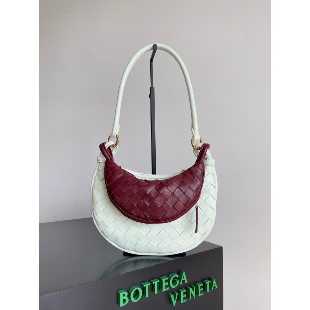 Bottega Veneta Gemelli Small Bag in Glacier/Barolo Intrecciato Lambskin TDBS2201