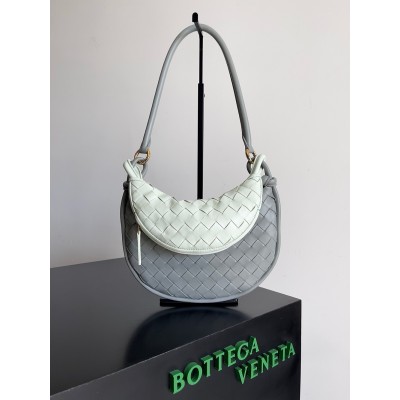 Bottega Veneta Gemelli Small Bag in Grey/Glacier Intrecciato Lambskin TDBS2202