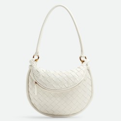 Bottega Veneta Gemelli Small Bag in White Intrecciato Lambskin TDBS2203