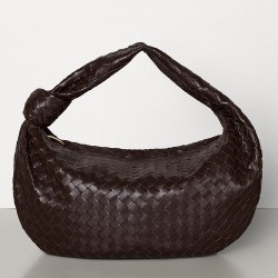 Bottega Veneta Large BV Jodie Bag In Fondente Woven Leather TDBS2239