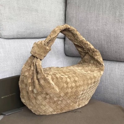 Bottega Veneta Large BV Jodie Bag In Sand Woven Suede TDBS2241