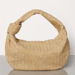 Bottega Veneta Large BV Jodie Bag In Sand Woven Suede TDBS2241