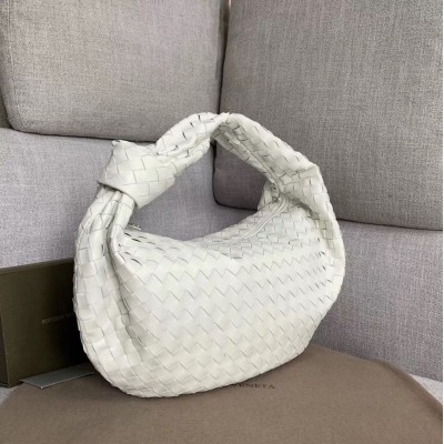 Bottega Veneta Large BV Jodie Bag In White Woven Leather TDBS2242