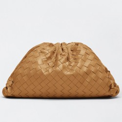 Bottega Veneta Large Pouch Clutch In Caramel Intrecciato Lambskin TDBS2311