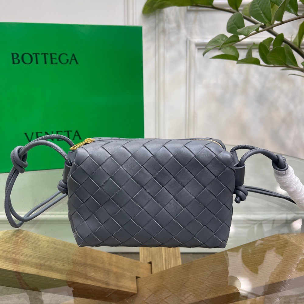 Bottega Veneta Loop Mini Bag In Grey Intrecciato Lambskin TDBS2266