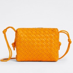 Bottega Veneta Loop Small Bag In Orange Intrecciato Lambskin TDBS2270