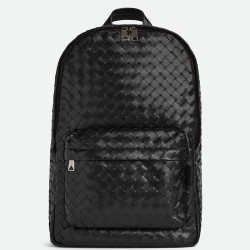 Bottega Veneta Medium Backpack In Black Intrecciato Calfskin TDBS2040