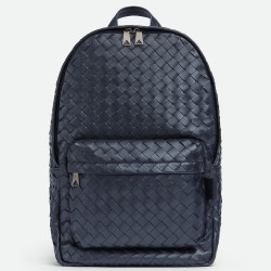 Bottega Veneta Medium Backpack In Dark Blue Intrecciato Calfskin TDBS2041