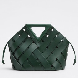 Bottega Veneta Medium Point Bag In Green Intrecciato Leather  TDBS2294