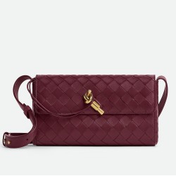 Bottega Veneta Mini Andiamo Cross-Body Bag in Barolo Intrecciato Lambskin TDBS2183