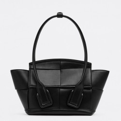 Bottega Veneta Mini Arco Bag In Black Intrecciato Calfskin TDBS2034