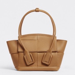 Bottega Veneta Mini Arco Bag In Caramel Intrecciato Leather TDBS2035