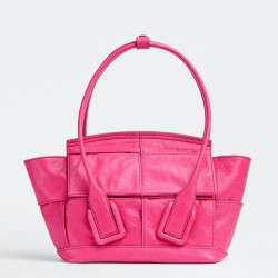 Bottega Veneta Mini Arco Bag In Pink Intrecciato Leather TDBS2036