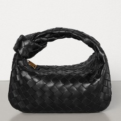 Bottega Veneta Mini BV Jodie Bag In Black Woven Leather TDBS2243