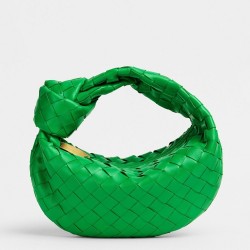 Bottega Veneta Mini BV Jodie Bag In Green Woven Leather TDBS2246