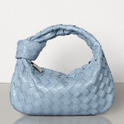 Bottega Veneta Mini BV Jodie Bag In Light Blue Woven Leather TDBS2248