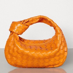 Bottega Veneta Mini BV Jodie Bag In Orange Woven Leather TDBS2250