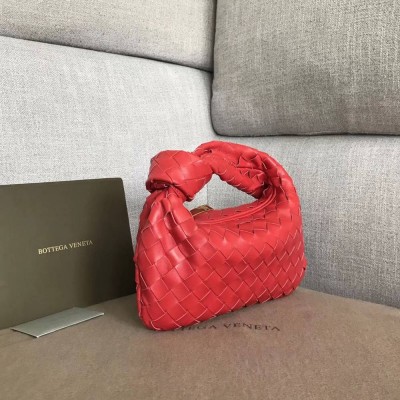 Bottega Veneta Mini BV Jodie Bag In Red Woven Leather TDBS2252