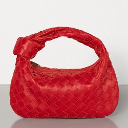 Bottega Veneta Mini BV Jodie Bag In Red Woven Leather TDBS2252