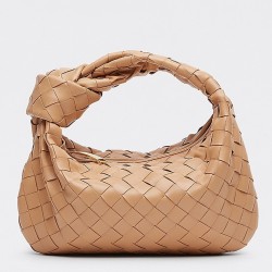 Bottega Veneta Mini BV Jodie Bag In Sandalwood Woven Leather TDBS2253