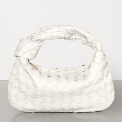 Bottega Veneta Mini BV Jodie Bag In White Woven Leather TDBS2256